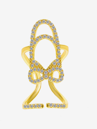 スパークルリング ラインストーン シックなドレスリング