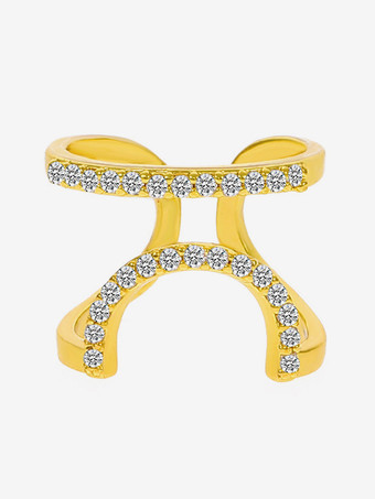 スパークルリング ラインストーン シックなドレスリング