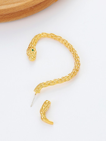 イヤリング シルバー ラインストーン 大人のデイリーカジュアル スネークプリント ジュエリー