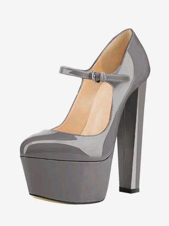 グレーブルーレディース レッド ハイヒール パンプス セクシー プラットフォーム スカイハイ メリージェーン シューズ