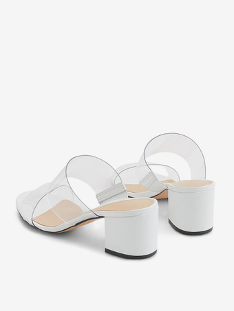 Ciabatte con sandalo da donna punta aperta sandali con tacco a forma di cucciolo