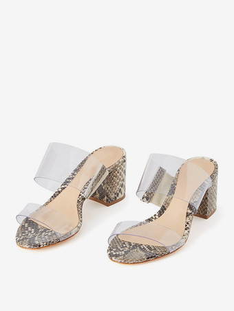 Ciabatte con sandalo da donna punta aperta sandali con tacco a forma di cucciolo