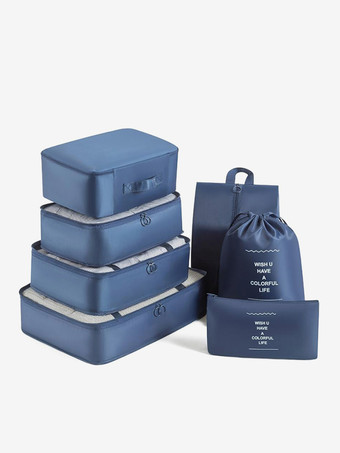 ダークネイビー旅行用オーガナイザー ガーメントバッグ 収納スーツケースセット