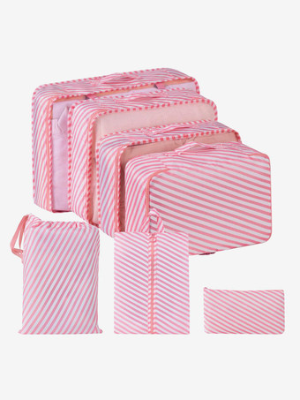 ソフトピンク旅行用オーガナイザー ガーメントバッグ 収納スーツケースセット