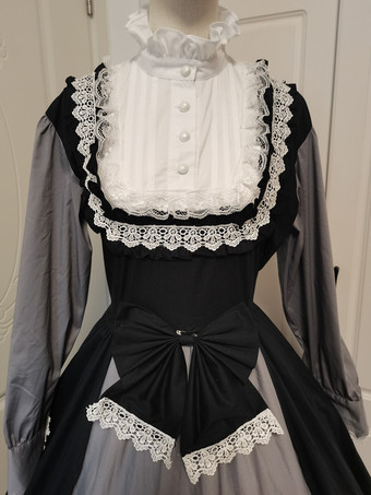 ブラック レトロ コスチューム レディース フリル コットン ブレンド マリー アントワネット コスチューム ドレス レトロ パーティー プロム ドレス