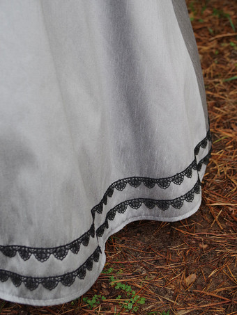 ライトグレー レトロ チューダー ドレス コスチューム レディース マリーアントワネット コスチューム レース ポリエステル セット スカート トップ レトロ ヴィンテージ クロージング