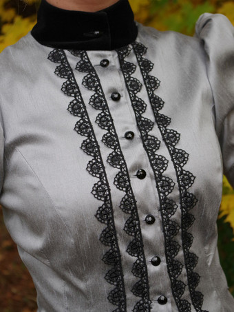 ライトグレー レトロ チューダー ドレス コスチューム レディース マリーアントワネット コスチューム レース ポリエステル セット スカート トップ レトロ ヴィンテージ クロージング