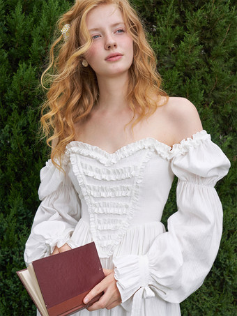 ブラック レトロ コスチューム レディース フリル ティアード コットン ブレンド ドレス マリー アントワネット コスチューム ウエスタン ヴィンテージ クロージング