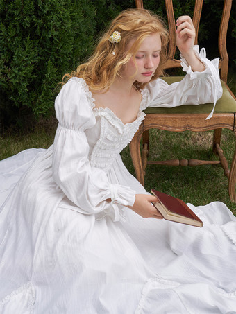 ブラック レトロ コスチューム レディース フリル ティアード コットン ブレンド ドレス マリー アントワネット コスチューム ウエスタン ヴィンテージ クロージング