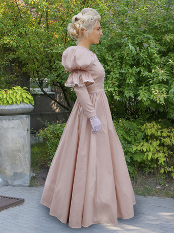 シャンパンレトロコスチュームレースポリエステルドレスレディースレトロマリーアントワネットコスチュームチュニックヴィンテージ衣類