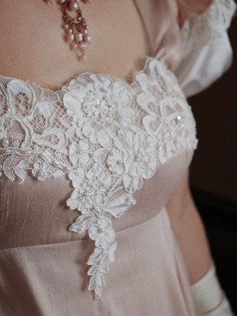 シャンパンレトロコスチュームレディースレースフリルポリエステルドレスマリーアントワネットコスチュームウエスタン18世紀コスチューム