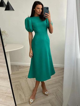 サマードレス ミディドレス エクリュ ホワイト ジュエルネック ポリエステル ビーチドレス