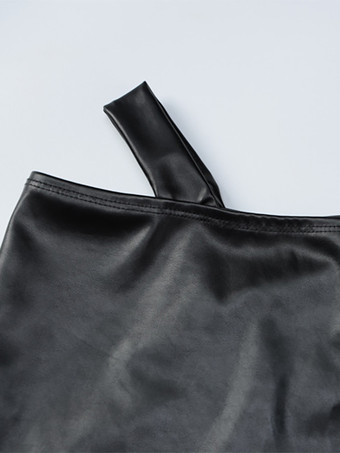 クラブウェアセット PUレザー ノースリーブ セクシー クラブ衣装