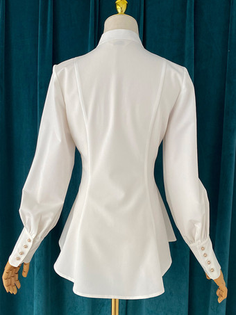 ゴシックロリータブラウス フリルロリータトップ 長袖ブラウス バーガンディロリータシャツ