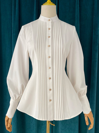 ゴシックロリータブラウス フリルロリータトップ 長袖ブラウス バーガンディロリータシャツ