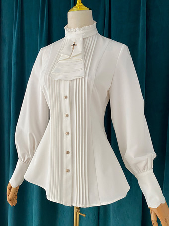 ゴシックロリータブラウス フリルロリータトップ 長袖ブラウス バーガンディロリータシャツ