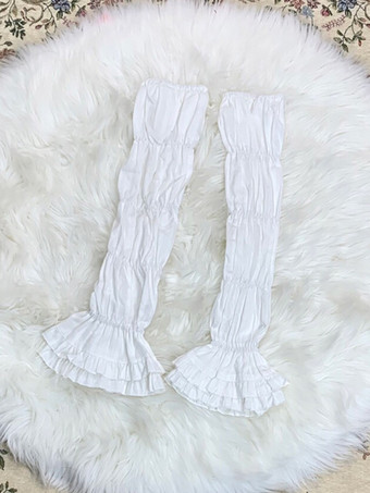 スイートロリータブラウス エクリュホワイトロリータトップス 半袖 プリーツフリルロリータシャツ