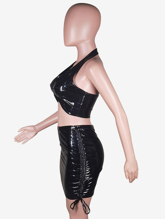 クラブウェアセット PUレザー 長袖 セクシー クラブ衣装