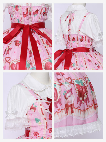 Sweet Lolita Dress Polyester Sleeveless Sweet Jumper Lolita Dress