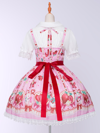 Sweet Lolita Dress Polyester Sleeveless Sweet Jumper Lolita Dress