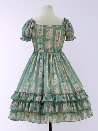 Robe Lolita douce Robe à manches courtes en polyester Robe Lolita