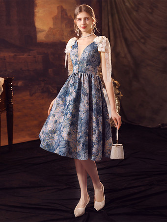 ブルー レトロ コスチューム レディース レース リボン ポリエステル ドレス ルネッサンス マリー アントワネット コスチューム 18 世紀 コスチューム