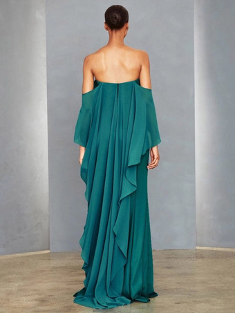 花嫁の母親のためのパーティードレス ストラップレス ノースリーブ マーメイド フロアレングス ウェディングゲストドレス