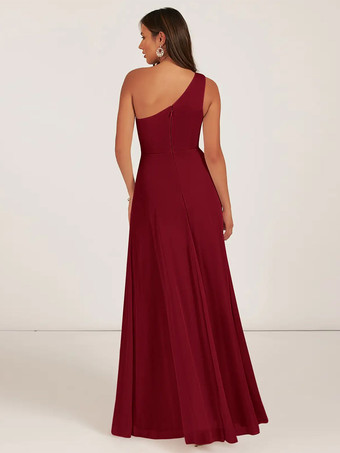 ブライズメイドドレス ボールガウン フロアレングス ジッパー シフォン ウェディング パーティードレス