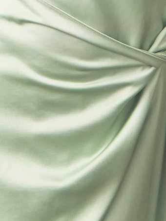 ブライズメイドドレス 伸縮性のあるシルクのようなサテンシース ティーレングス フォーマルガウン