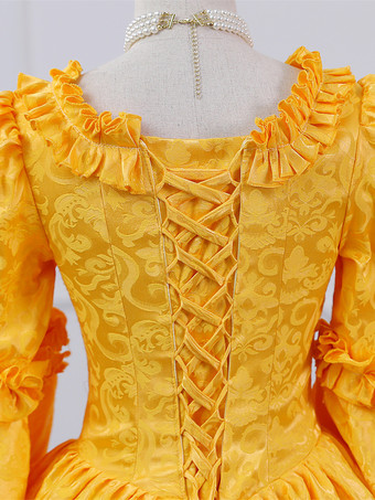 パープルレトロコスチュームレディースフリルマリーアントワネットコスチュームポリエステルドレスロココスタイル18世紀コスチューム バーガンディ