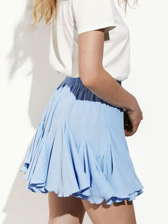 スカート ホワイト ウエスト上げ ポリエステル シック 秋 ショート レディース ボトムス