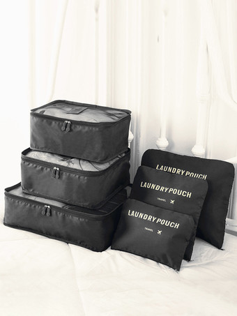 ブラック 旅行用オーガナイザー ガーメントバッグ 収納スーツケースセット