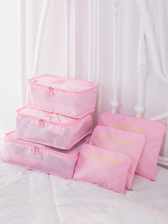 ピンク旅行用オーガナイザー ガーメントバッグ 収納スーツケースセット