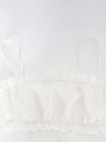 パジャマセット ホワイト デイリーカジュアル シルク風ランジェリー