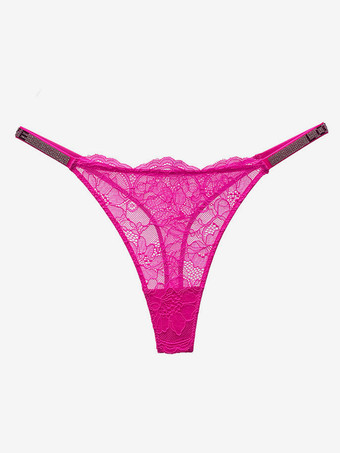 ローズレッドTバック Gストリング スポーツブリーフ ひも ランジェリー ラインストーン パンティー