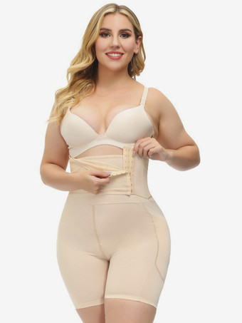肌色プラスサイズシェイプウェア ヌードフロントボタン ヒップリフター ハイウエストトレーナー ボディシェイパー
