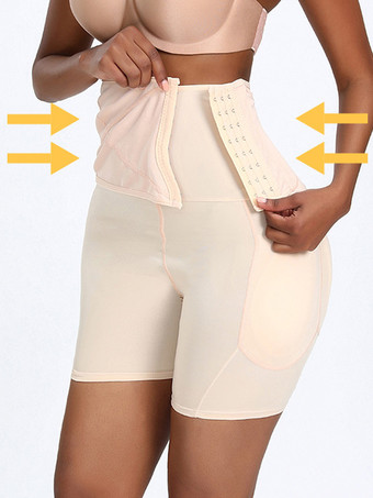 プラスサイズシェイプウェア ヌードフロントボタン ヒップリフター ハイウエストトレーナー ボディシェイパー