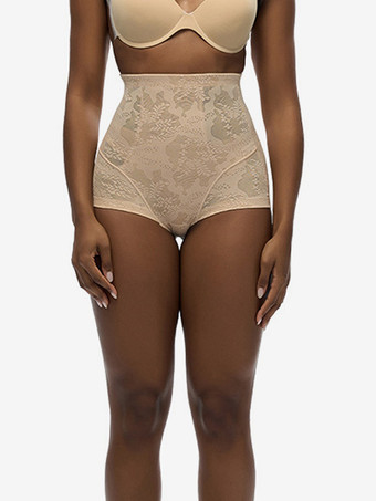 肌色お腹をコントロールする圧縮ハイウエストレースシェイプウェアショーツトレーナー太ももスリマー