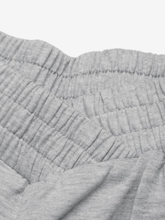 パンツ ライトグレー ポリエステル レイヤード ナチュラルウエスト トラウザーズ