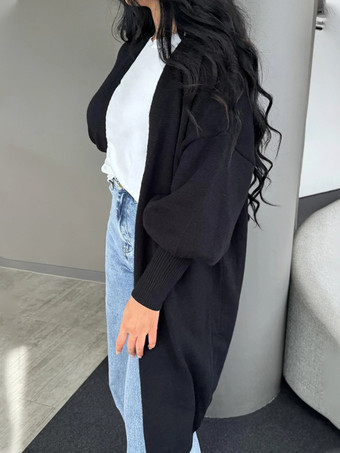 セーター カーディガン ブラック アクリル 長袖