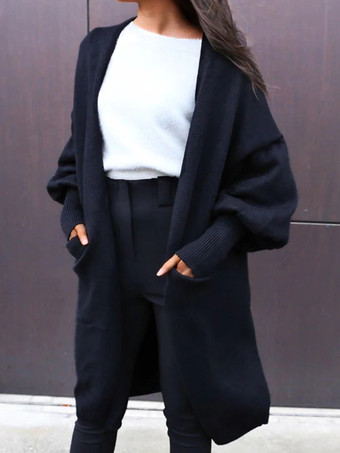 セーター カーディガン ブラック アクリル 長袖