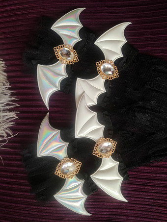 ゴシックロリータアクセサリー ホワイト フリル ラインストーン オーバースリーブ その他