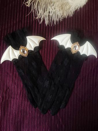 ゴシックロリータアクセサリー ホワイト フリル ラインストーン オーバースリーブ その他