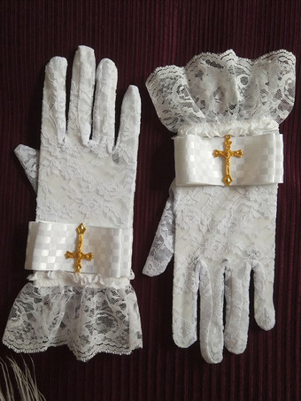 ゴシックロリータアクセサリー ホワイトレースフリルオーバースリーブその他