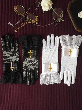 ゴシックロリータアクセサリー ホワイトレースフリルオーバースリーブその他