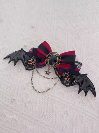 ワインレッド ゴシックロリータアクセサリー バーガンディリボン レースチェーン 帽子 その他