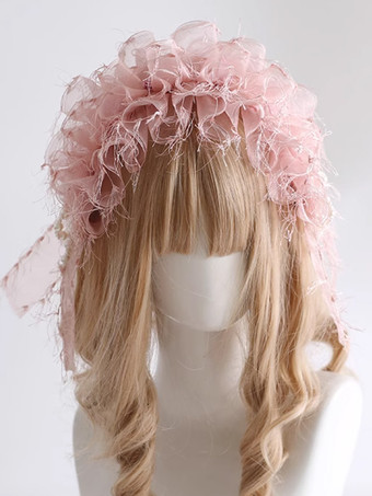 スイートロリータアクセサリー ブラックパール リボン フリル 帽子 その他