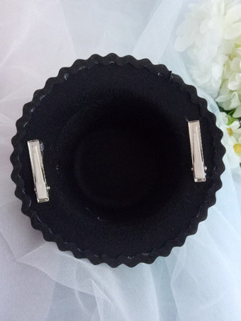 ゴシックロリータ帽子チェーンフリルアクセサリーポリエステルホワイトロリータアクセサリー