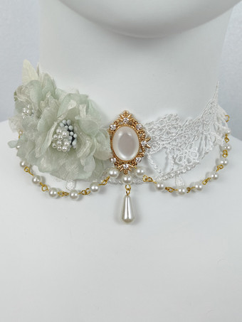 ライトグリーン ゴシックロリータアクセサリー ライトピンクチェーン パール チョーカー その他