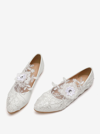 ホワイト ブライダルシューズ ブライダルフラット PUレザー ラウンドトゥ